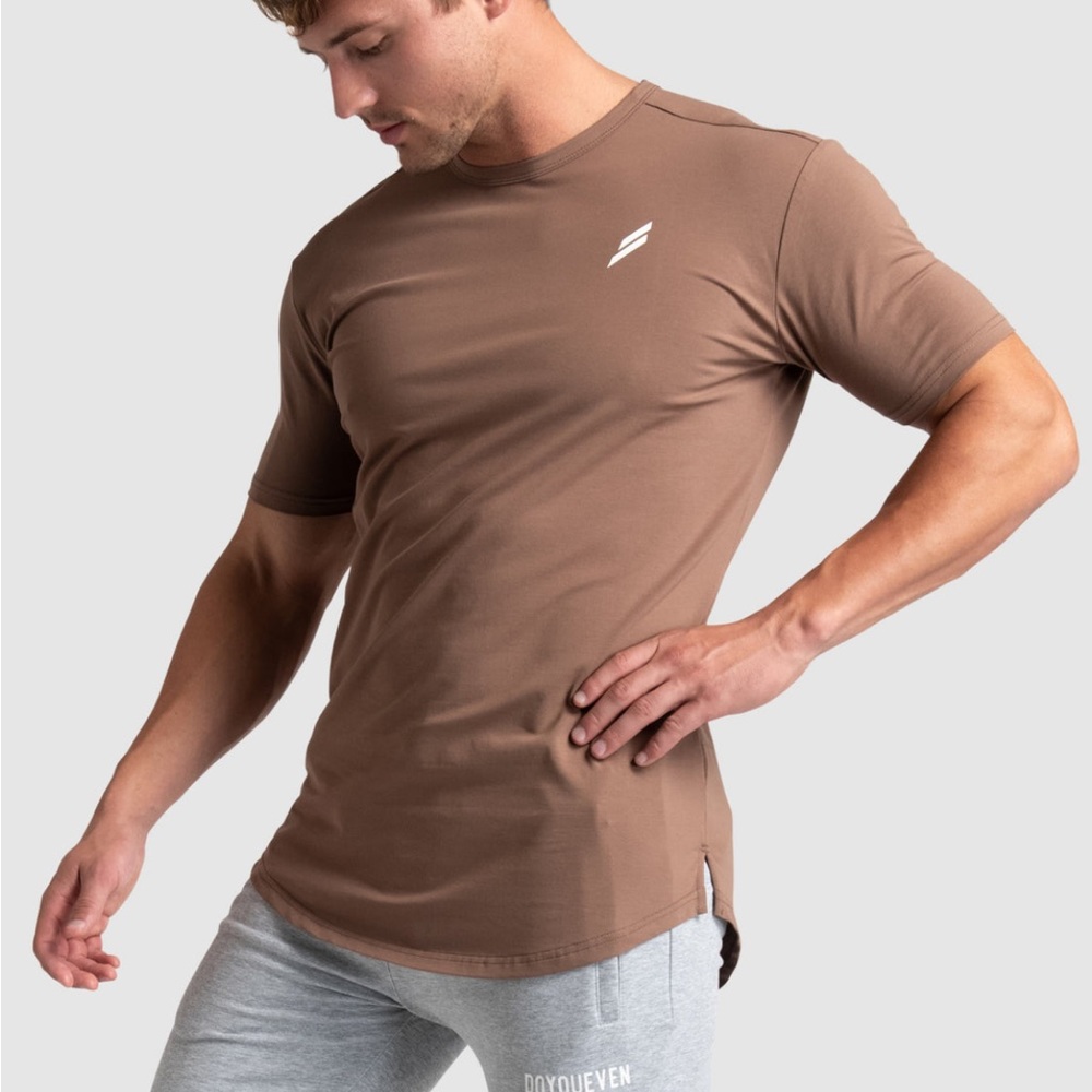 DOYOUEVEN Mark Drop Tee in Light Brown Size Small